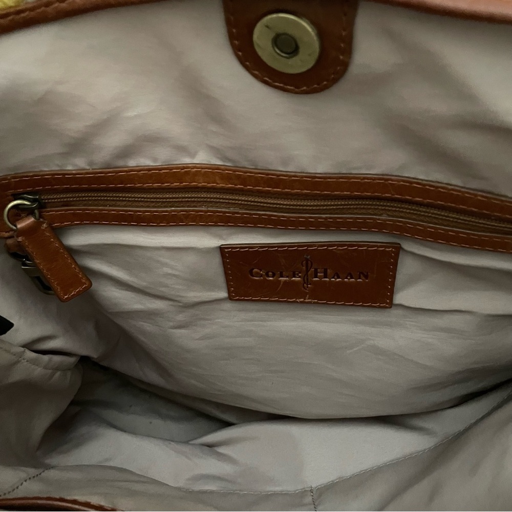 COLE HAAN Women's Sierra Embroidery Carryall Purse O/S Red Gold Multicolor Boho - Picture 4 of 6